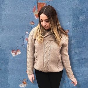 Vintage 1980's Beige Cable Knit Sweater
